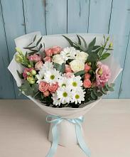 Букет цветов из:  Розы, Лизиантусы и Хризантемы в Покрове