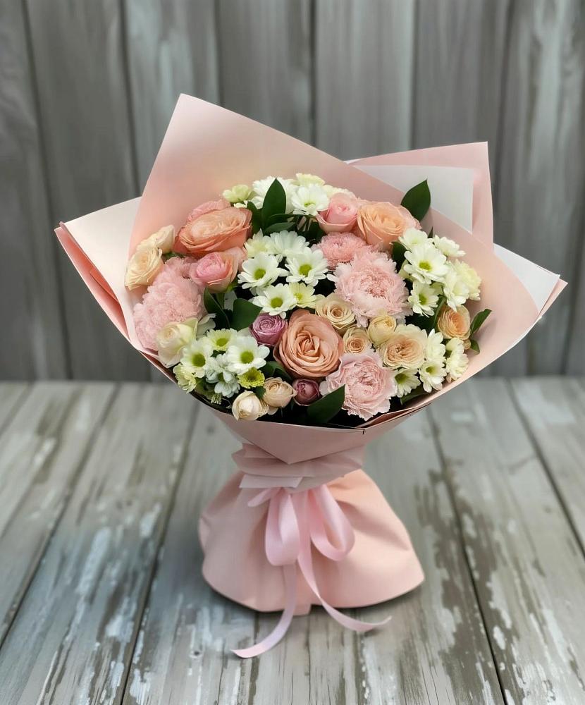 Букет цветов из: Гвоздики, Розы и Хризантемы в Покрове