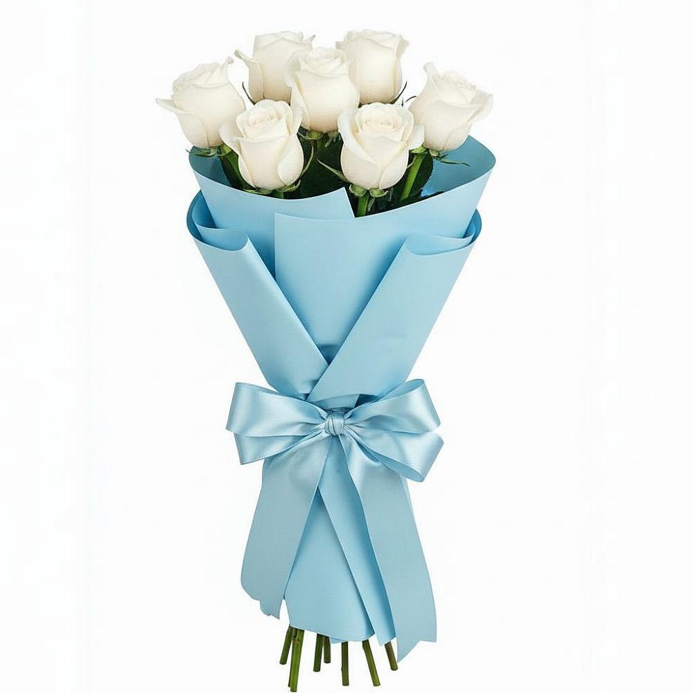 Букет 7 белых роз Проуд в Покрове