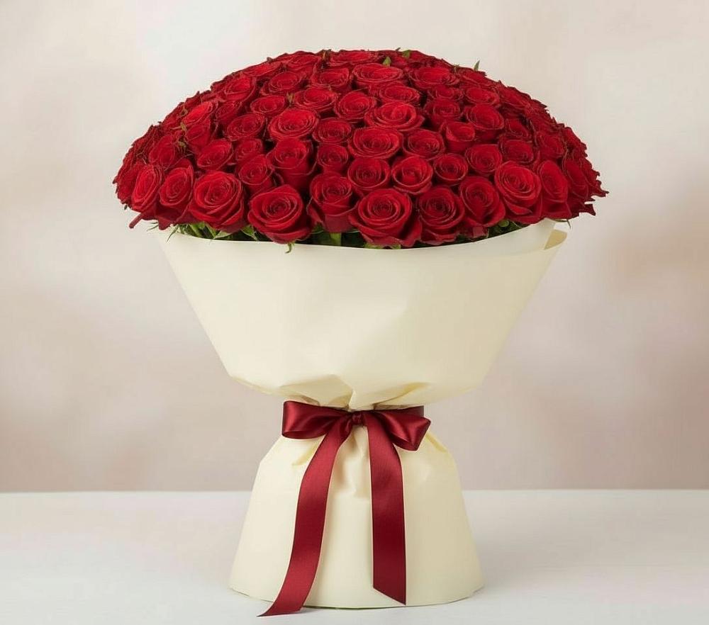 Букет 101 Красная роза Милано в Покрове