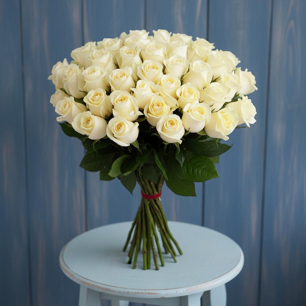 Букет 51 Белая роза Эдлесс Лав в Покрове
