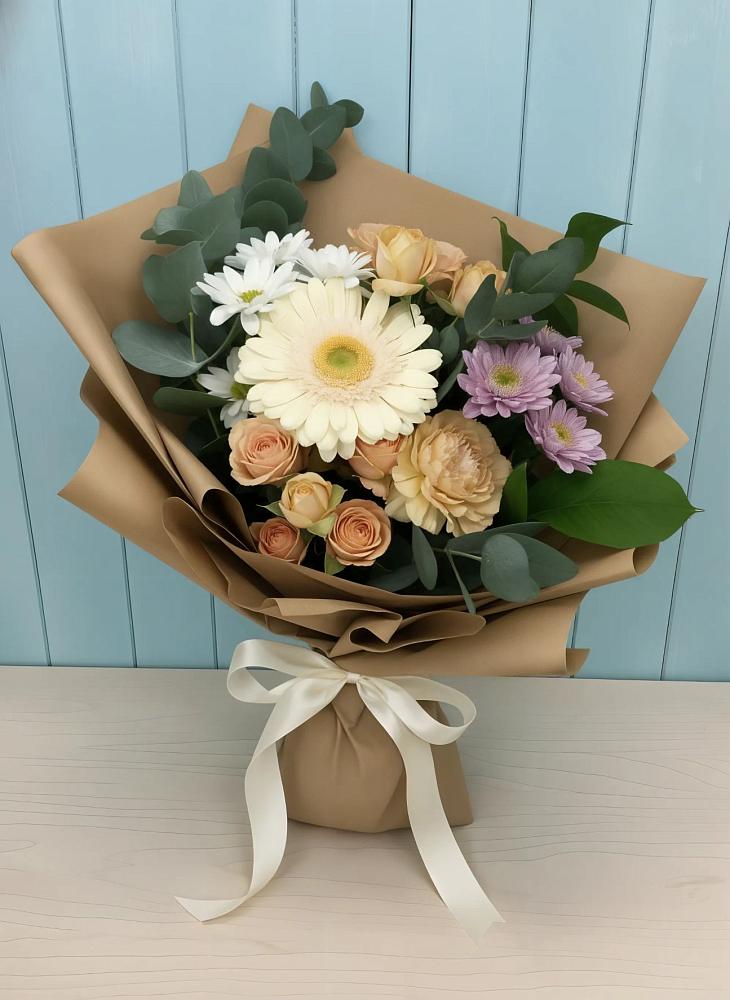 Букет цветов из: Герберы и Хризантемы в Покрове