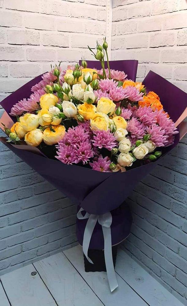 Букет цветов из: Хризантемы и Розы в Покрове