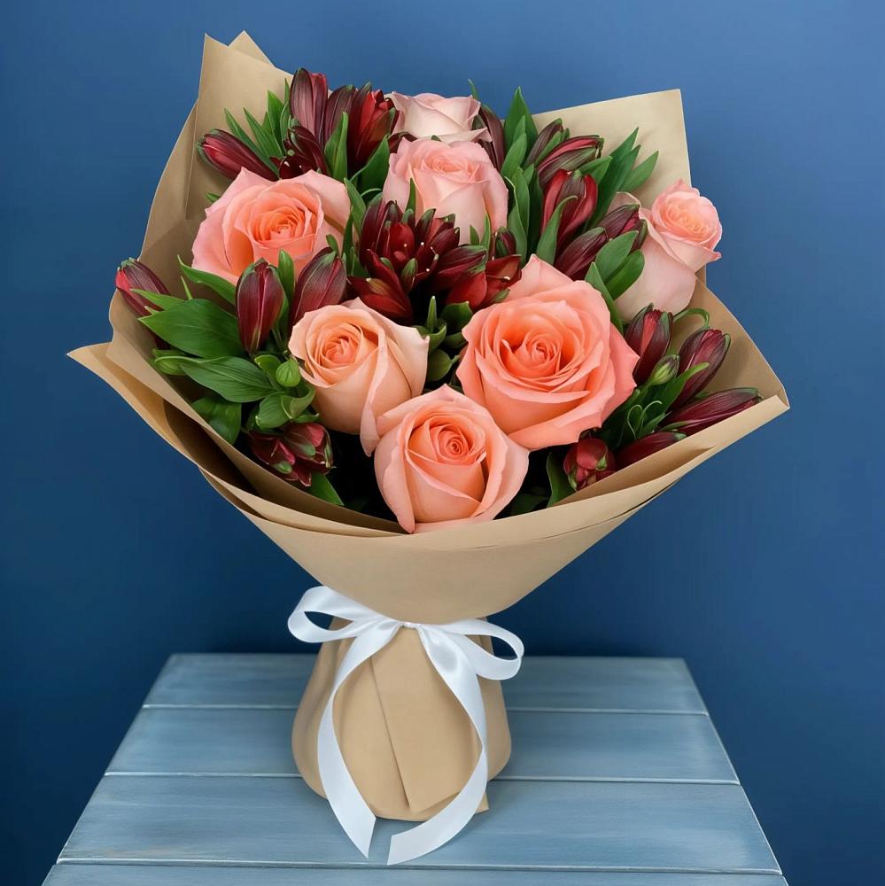 Букет цветов из: Розы и Альстромерии в Покрове