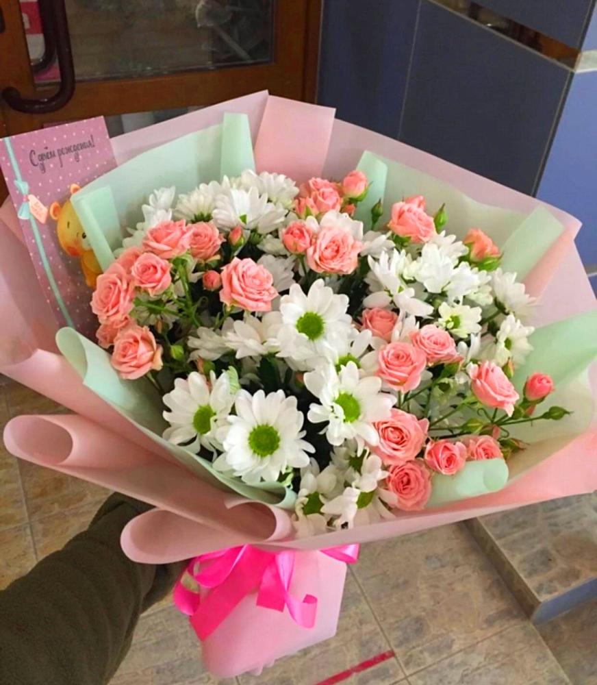 Букет цветов из: Розы и Хризантемы в Покрове