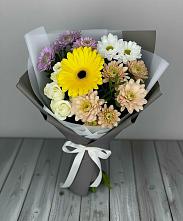 Букет цветов из:  Розы, Герберы и Хризантемы в Покрове