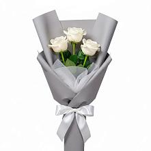 Букет 3 белые розы в Покрове