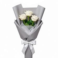 Букет 3 белые розы в Покрове
