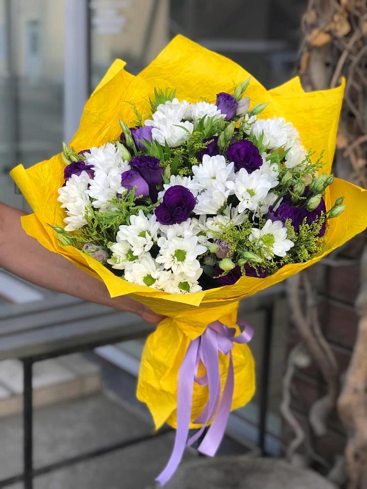Букет цветов из: Ирисы, Хризантемы и Ромашки в Покрове