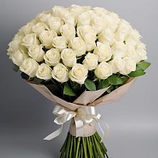 Букет 101 беля роза Белоснежка в Покрове