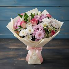 Букет цветов из:  Хризантемы, Альстромерии и Розы в Покрове