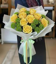 Букет цветов из:  Хризантемы и Розы #REPLACE_PRED# Покрове