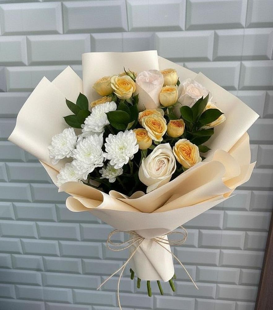 Букет цветов из: Розы и Хризантемы в Покрове