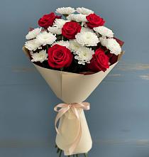Букет цветов из:  Розы и Хризантемы в Покрове