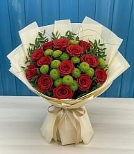 Букет цветов из:  Розы и Хризантемы в Покрове