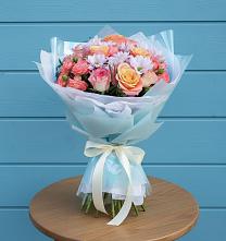 Букет цветов из:  Хризантемы и Розы в Покрове