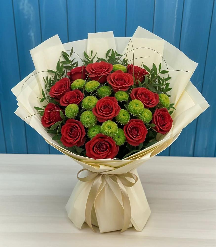 Букет цветов из: Розы и Хризантемы в Покрове