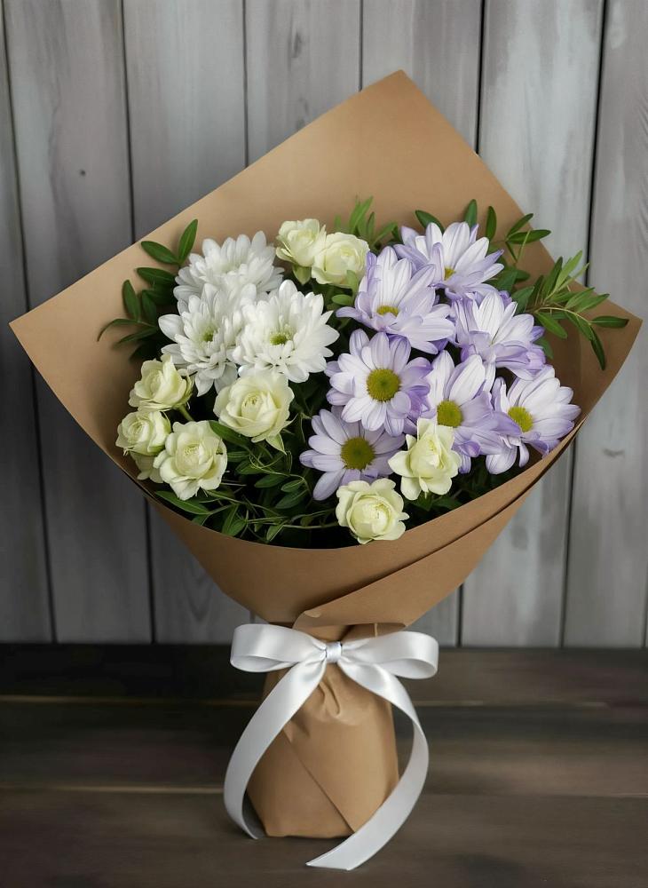 Букет цветов из: Хризантемы и Розы в Покрове